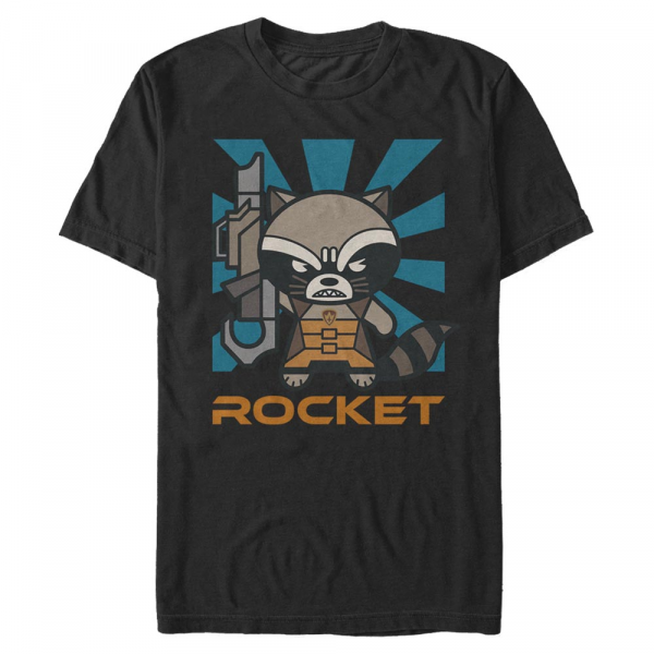 Marvel - Guardians of the Galaxy - Rocket Kawaii - Men's T-Shirt - Black - Front