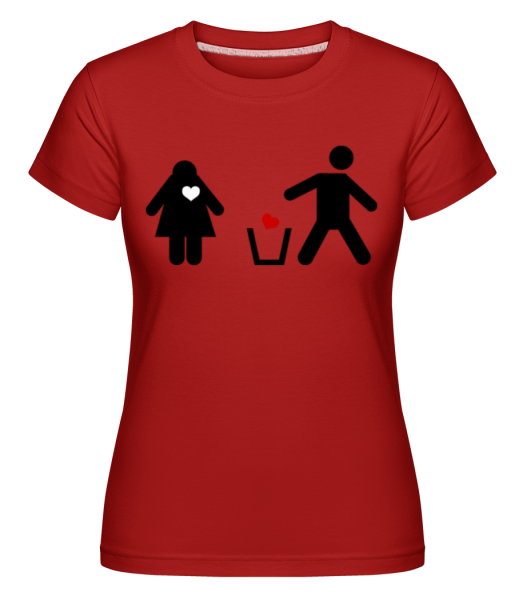 Heart Through Away Logo -  Shirtinator Women's T-Shirt - Red - Front