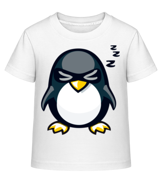 Sleepy Penguin - Kinder Shirtinator T-Shirt - Weiß - Vorne