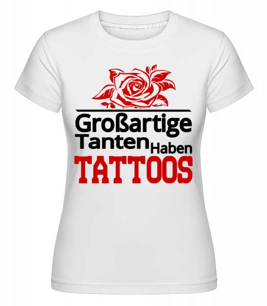 Großartige Tante Tattoos - Shirtinator Frauen T-Shirt - Weiß - Vorn