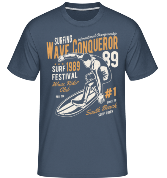 Wave Conqueror - Shirtinator Männer T-Shirt - Denim - Vorne