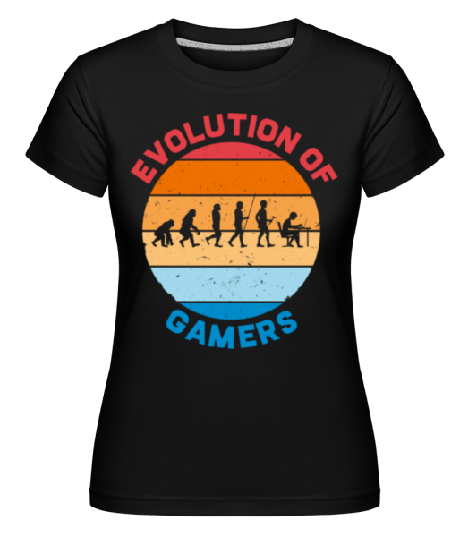 Evolution Of Gamer -  Shirtinator Women's T-Shirt - Black - Front