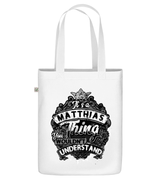 It's A Matthias Thing - Organic tote bag - White - Front