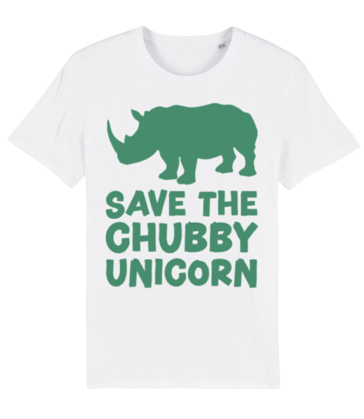 Save The Chubby Unicorn - Männer Bio T-Shirt Stanley Stella - Weiß - Vorne