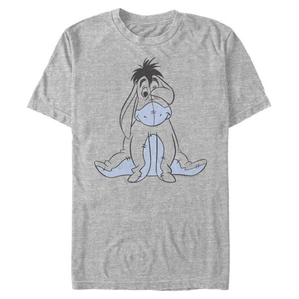 Disney - Winnie Puuh - Oslík Basic Sketch - Männer T-Shirt - Grau meliert - Vorne
