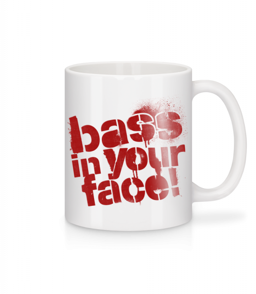 Bass In Your Face - Mug - White - Front