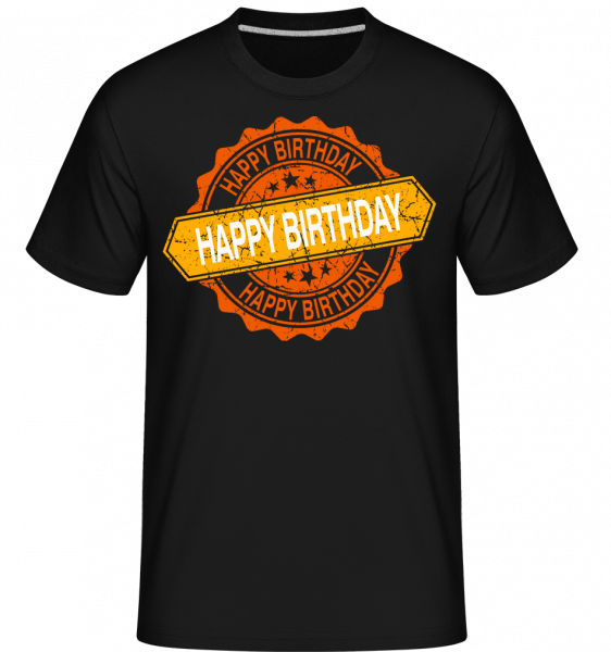 Happy Birthday Logo - Shirtinator Männer T-Shirt - Schwarz - Vorn