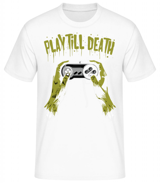 Play Till Death - Männer Basic T-Shirt - Weiß - Vorn