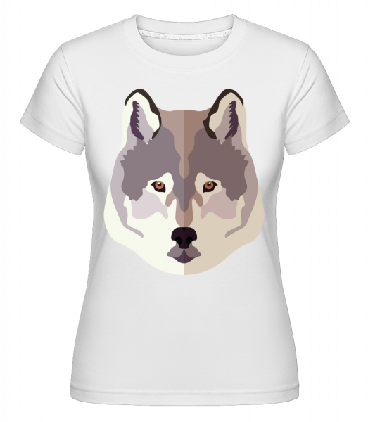 Wolf Comic Schatten - Shirtinator Frauen T-Shirt - Weiß - Vorn