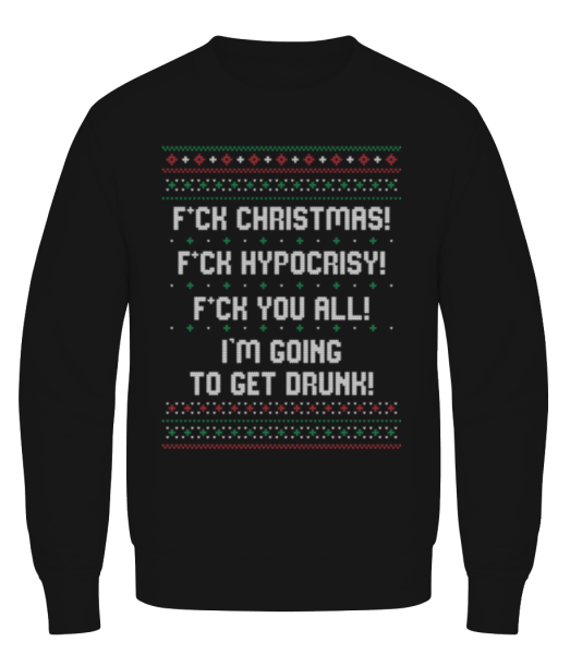Fck Christmas - Men's Sweatshirt - Black - Front