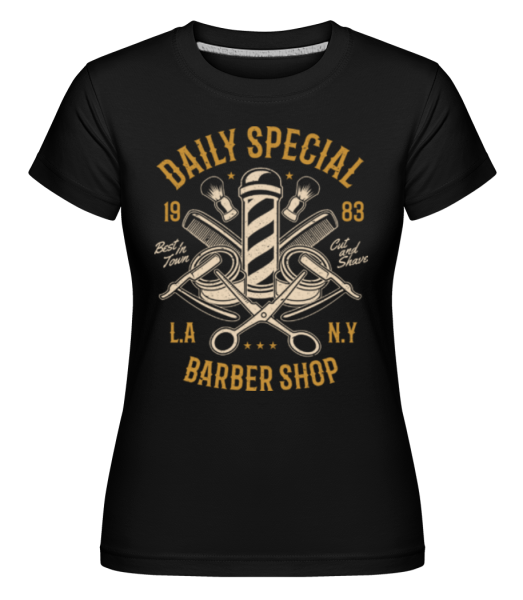 Daily Special Barber Shop -  Shirtinator Women's T-Shirt - Black - Front