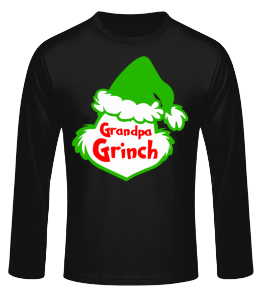 Grandpa Grinch - Men's Basic Longsleeve - Black - Front