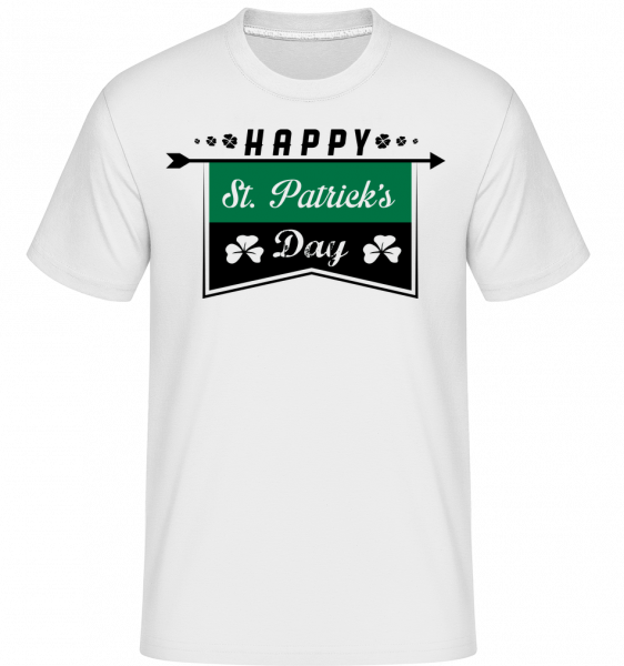 Happy St. Patrick's Logo -  Shirtinator Men's T-Shirt - White - Vorn