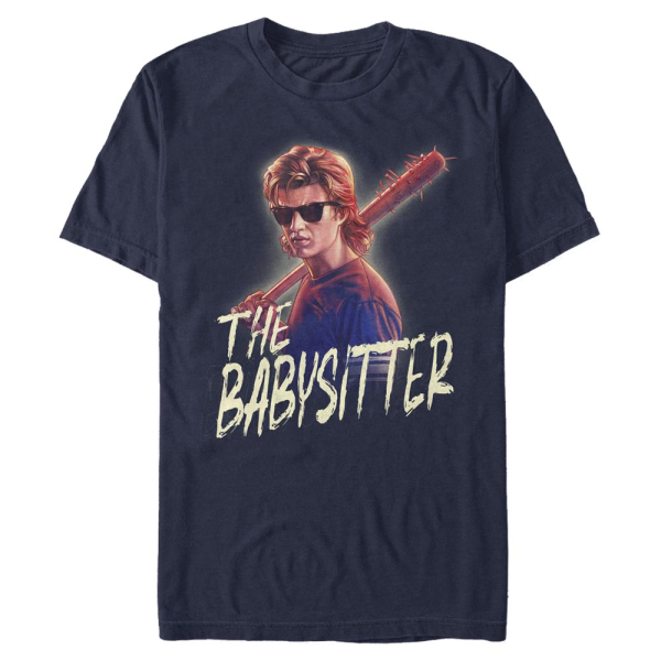 Netflix - Stranger Things - Steve The Babysitter - Männer T-Shirt - Marine - Vorne