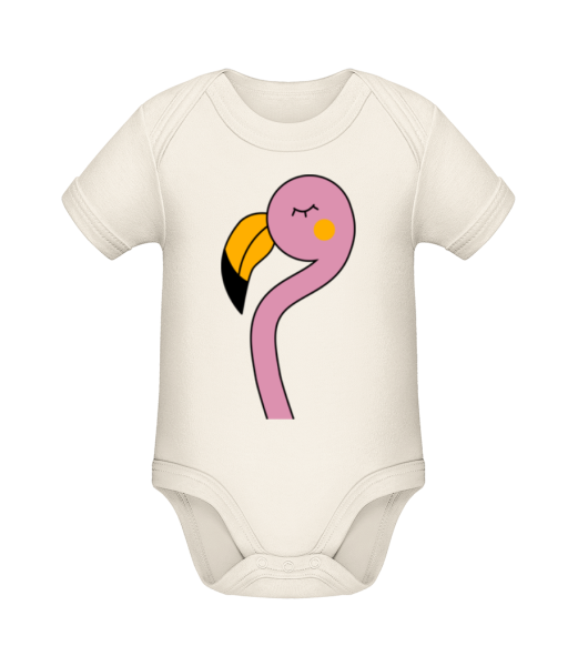 Cute Flamingo - Organic Baby Body - Cream - Front