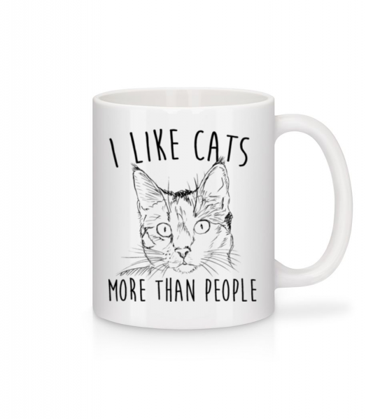 I Like Cats More Than People - Tasse - Weiß - Vorne