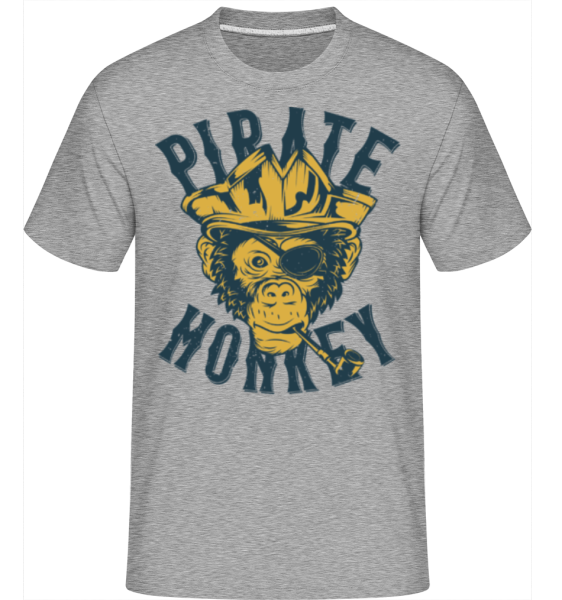 Pirate Monkey - Shirtinator Männer T-Shirt - Grau meliert - Vorne