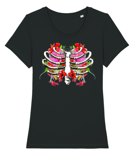 Blumenlunge - Frauen Bio T-Shirt Stanley Stella - Schwarz - Vorne