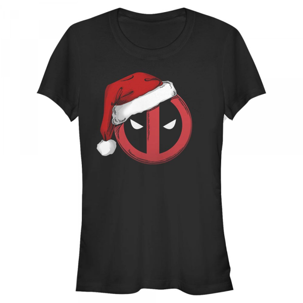 Marvel - Deadpool - Deadpool Santa Hat - Christmas - Women's T-Shirt - Black - Front
