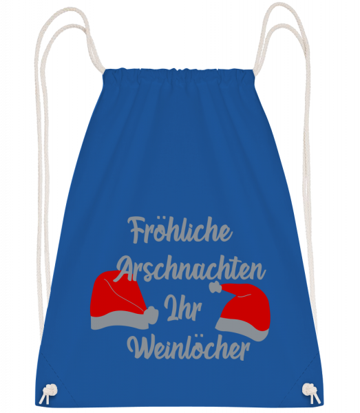 Fröhliche Arschnachten - Turnbeutel - Royalblau - Vorn