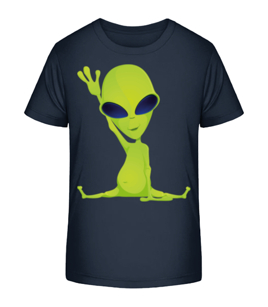 Alien Macht Yoga - Kinder Bio T-Shirt Stanley Stella - Marine - Vorne