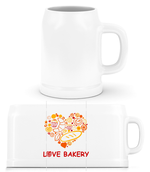 Love Bakery - Bierkrug - Weiß - Vorne