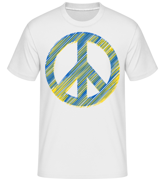 Peace Sign Ukraine Color -  Shirtinator Men's T-Shirt - White - Front