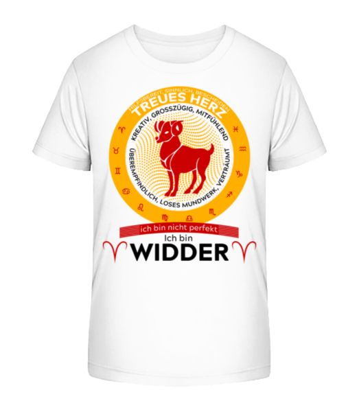 Sternzeichen Widder - Kinder Bio T-Shirt Stanley Stella - Weiß - Vorne
