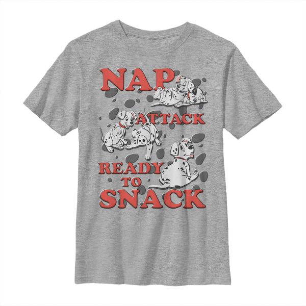 Disney Classics - 101 Dalmatiner - Skupina Nap Attack Snack Pups - Kinder T-Shirt - Grau meliert - Vorne