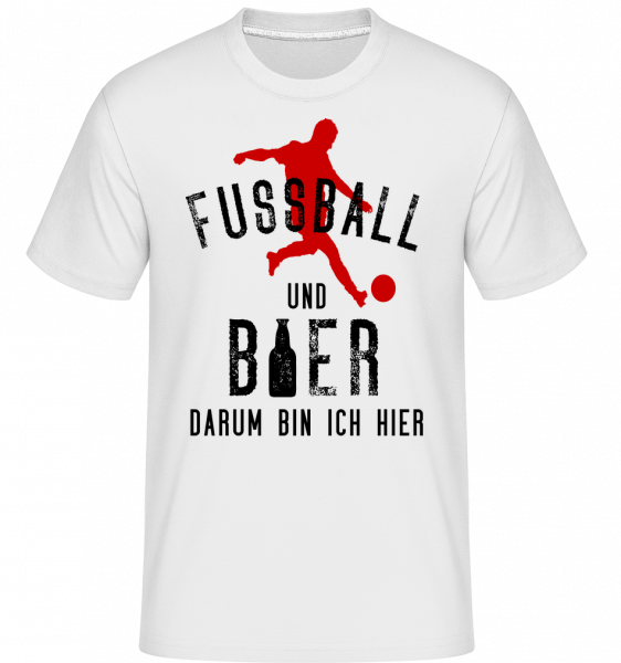 Fußball Und Bier - Shirtinator Männer T-Shirt - Weiß - Vorn