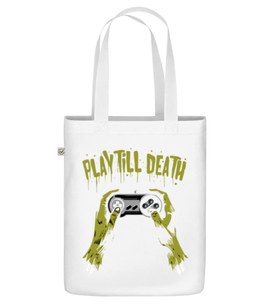 Play Till Death - Organic tote bag - White - Front