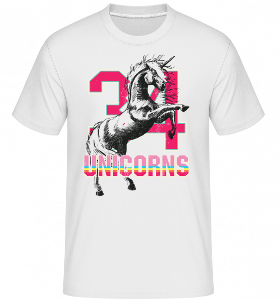 34 Unicorns - Shirtinator Männer T-Shirt - Weiß - Vorn