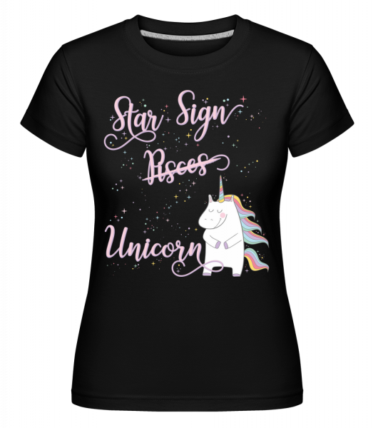 Star Sign Unicorn Pisces -  Shirtinator Women's T-Shirt - Black - Vorn