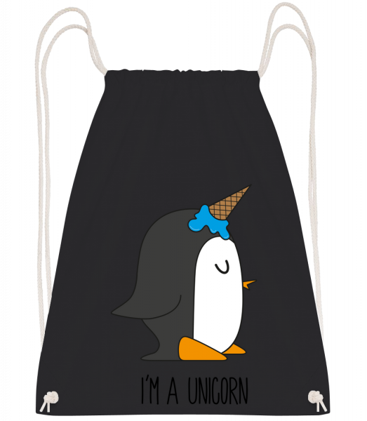I'm A Unicorn Penguin - Turnbeutel - Schwarz - Vorn