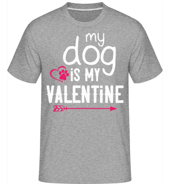My Dog Is My Valentine -  Shirtinator Men's T-Shirt - Heather grey - Front
