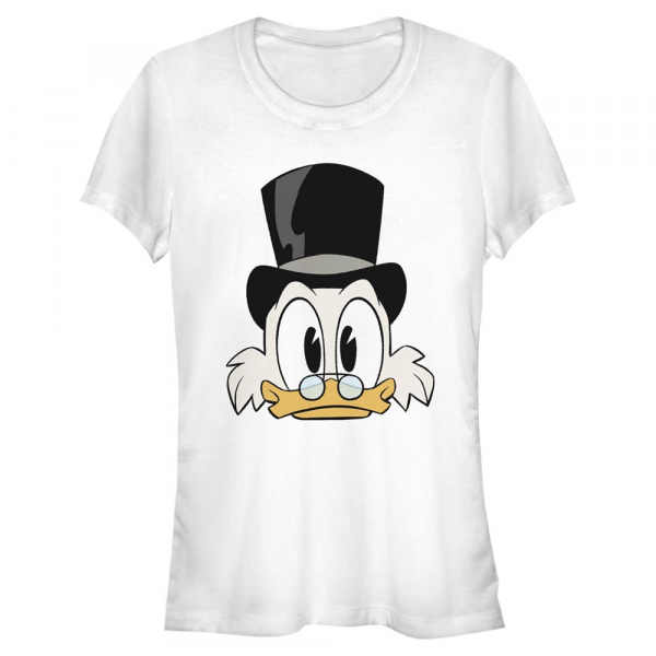 Disney Classics - Ducktales - Strýček Skrblík Scrooge Big Face - Women's T-Shirt - White - Front