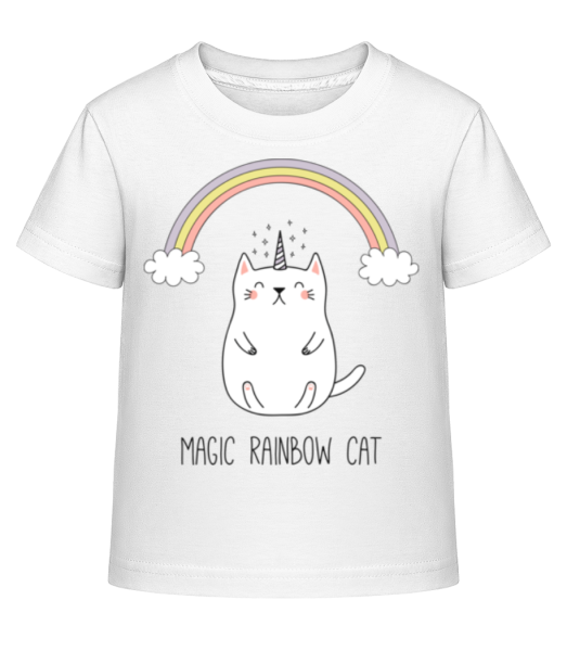 Magic Rainbow Cat - Kid's Shirtinator T-Shirt - White - Front