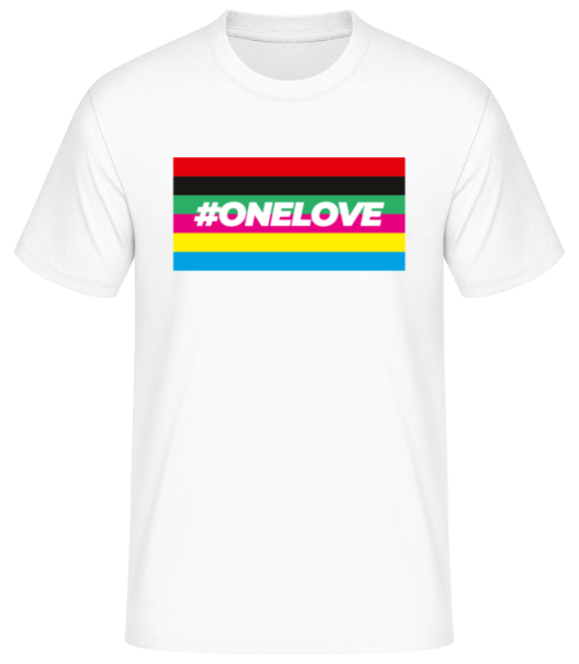 One Love Fahne - Männer Basic T-Shirt - Weiß - Vorne