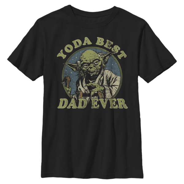 Star Wars - Text Yoda Dad - Vatertag - Kinder T-Shirt - Schwarz - Vorne
