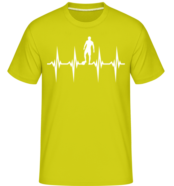 Fußballer Herzschlag - Shirtinator Männer T-Shirt - Lime - Vorne