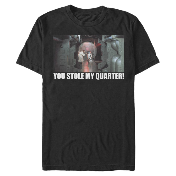Star Wars - Princezna Leia & R2-D2 Quarter Stealer - Männer T-Shirt - Schwarz - Vorne