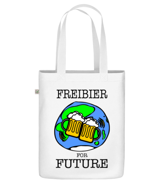 Freibier For Future - Bio Tasche - Weiß - Vorne