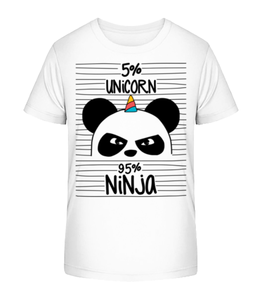 5% Unicorn 95% Ninja - Kid's Bio T-Shirt Stanley Stella - White - Front