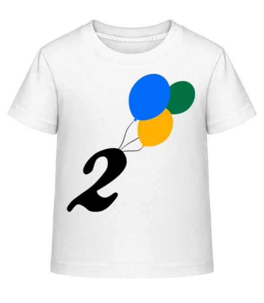 Geburtstag 2 Luftballons - Kinder Shirtinator T-Shirt - Weiß - Vorne