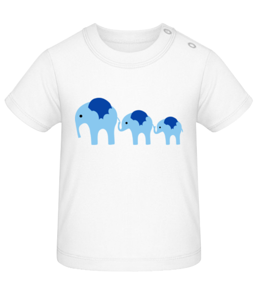 Elefant Familie Baby - Baby T-Shirt - Weiß - Vorne
