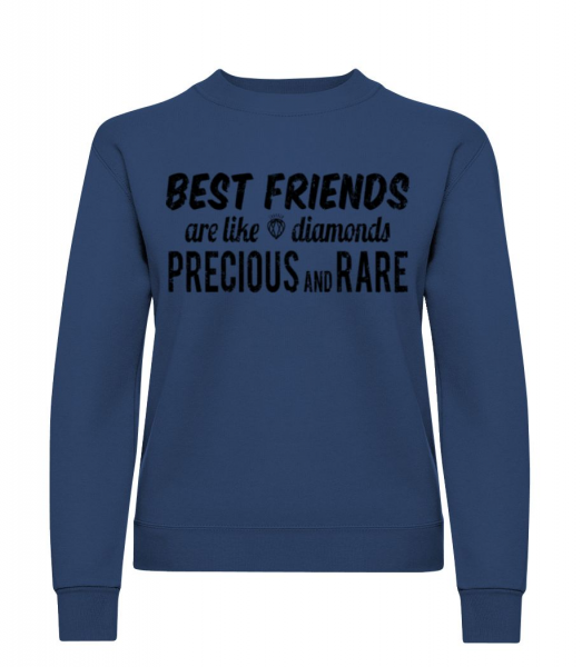 Best Friends Are Like Diamonds - Frauen Pullover - Marine - Vorne