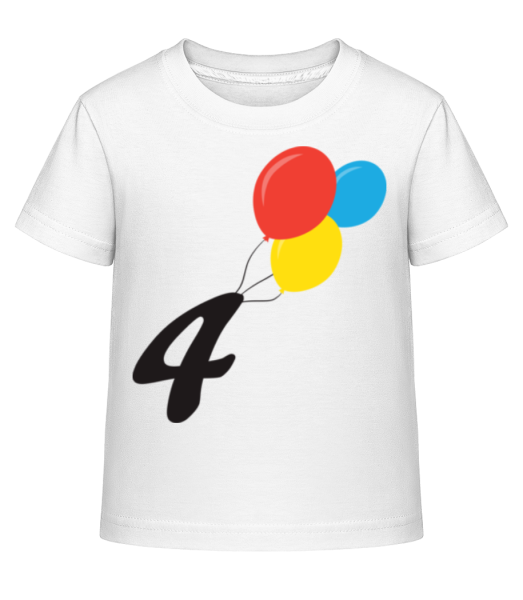 Anniversary 4 Balloons - Kid's Shirtinator T-Shirt - White - Front