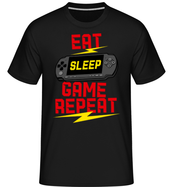 Eat Sleep Game Repeat - Shirtinator Männer T-Shirt - Schwarz - Vorne
