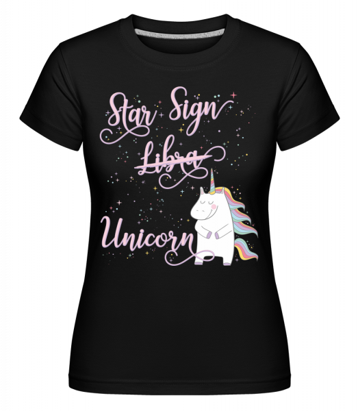 Star Sign Unicorn Libra - Shirtinator Frauen T-Shirt - Schwarz - Vorn